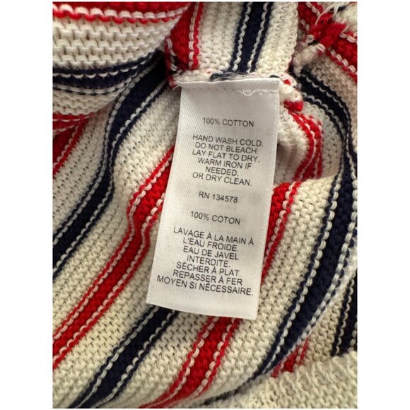 Vineyard Vines Cotton Striped Knit Beach Sweater, Red White & Navy Size XS - Picture 4 of 6